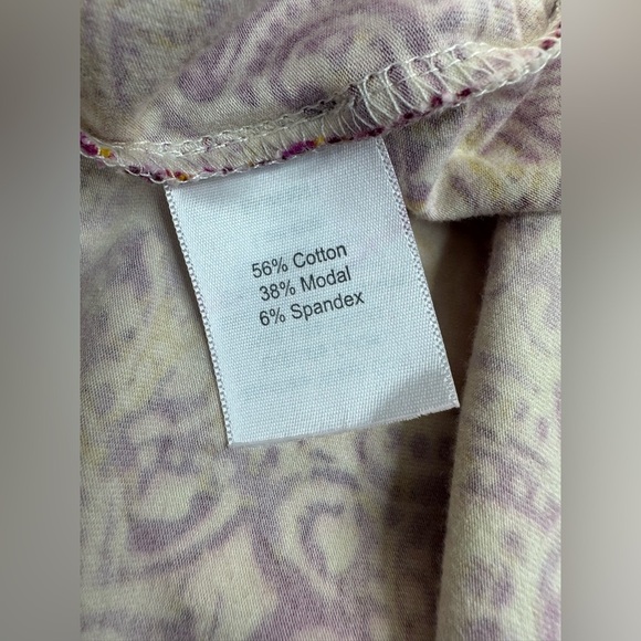 Sahalie Cap Sleeve Stretch Paisley Batik Jersey Stretch Dress Womens Large - Picture 9 of 9